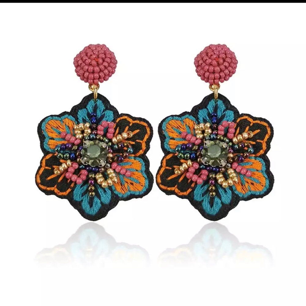 Embroidered earring
